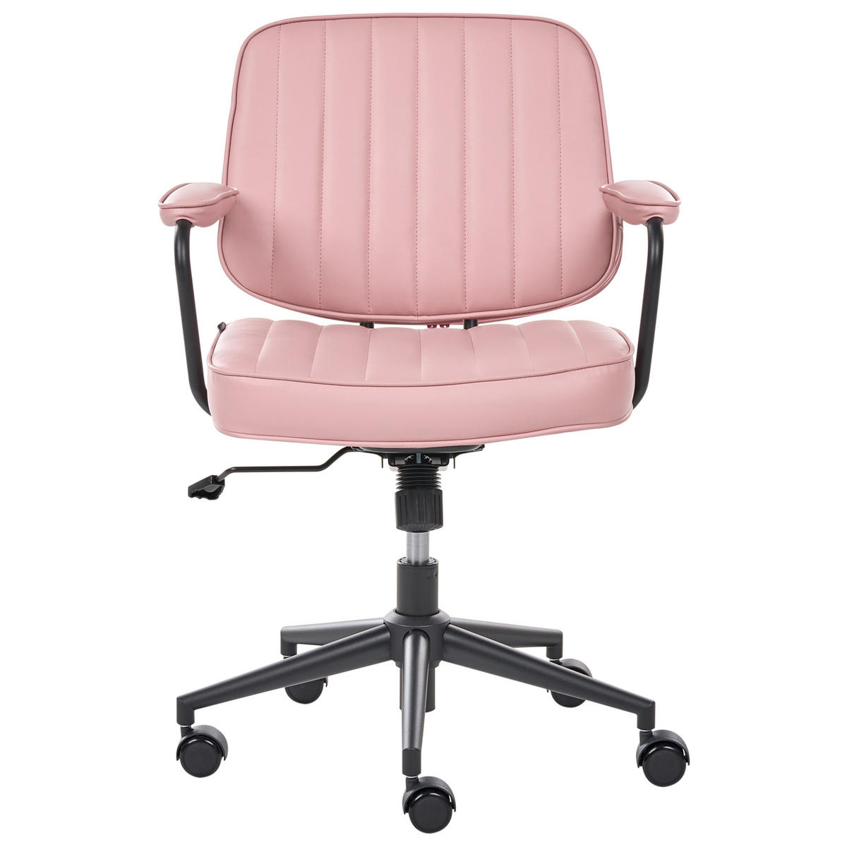 SCHREIBTISCHSTUHL Kunstleder Pastellrosa Berne - Pink, Kunststoff (60/80/60cm) - Beliani