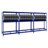 REIFENREGAL Tiger 3er-Set mit 3x 180x130x50 cm bis zu 36 Reifen mit Fachboden Blau - Blau, Metall (390/180/50cm) - PROREGAL