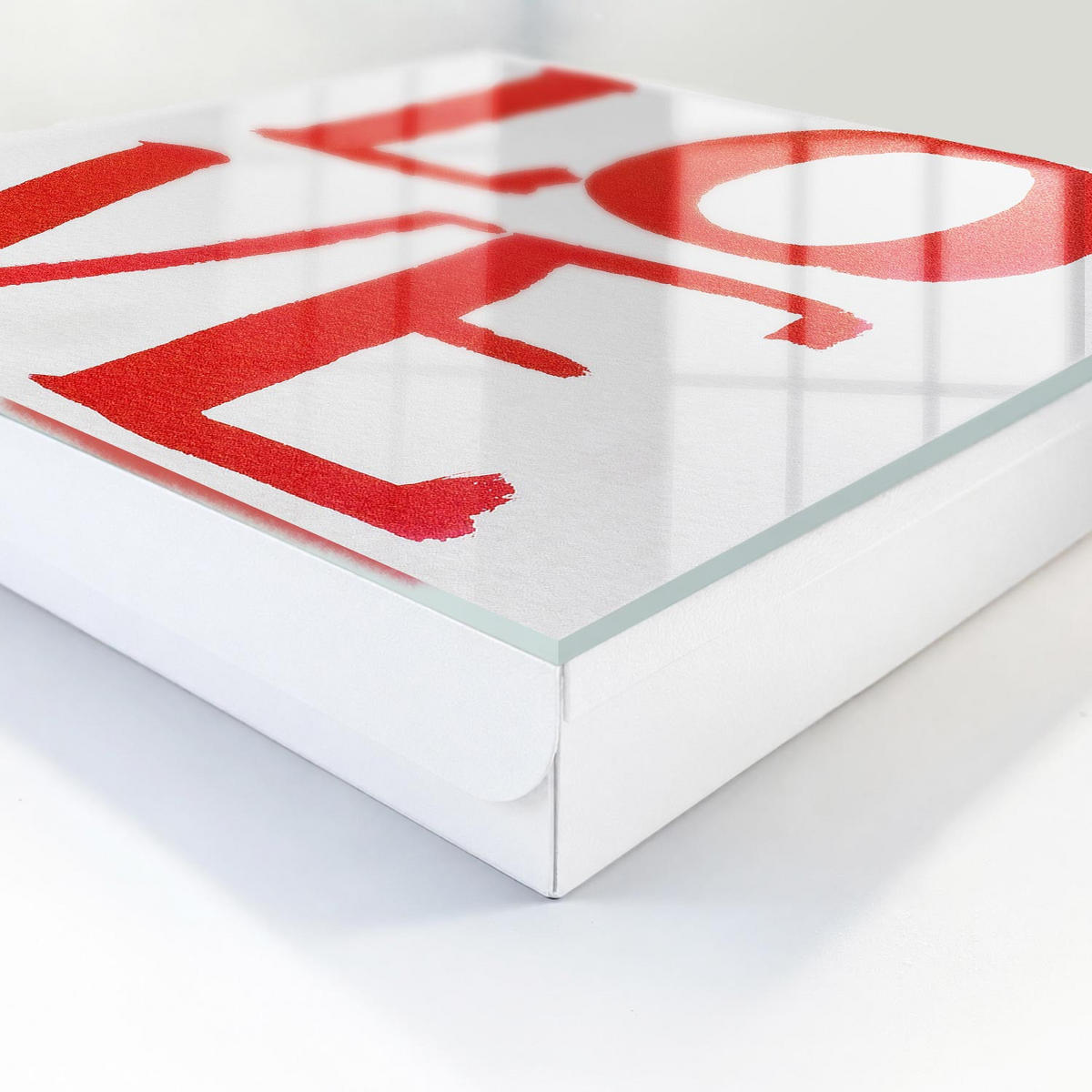 SCHLÜSSELBOX Weiß 30x30 cm – Türöffnung nach rechts - Rote Liebe - Rot, Metall (30/30/5cm) - TULUP