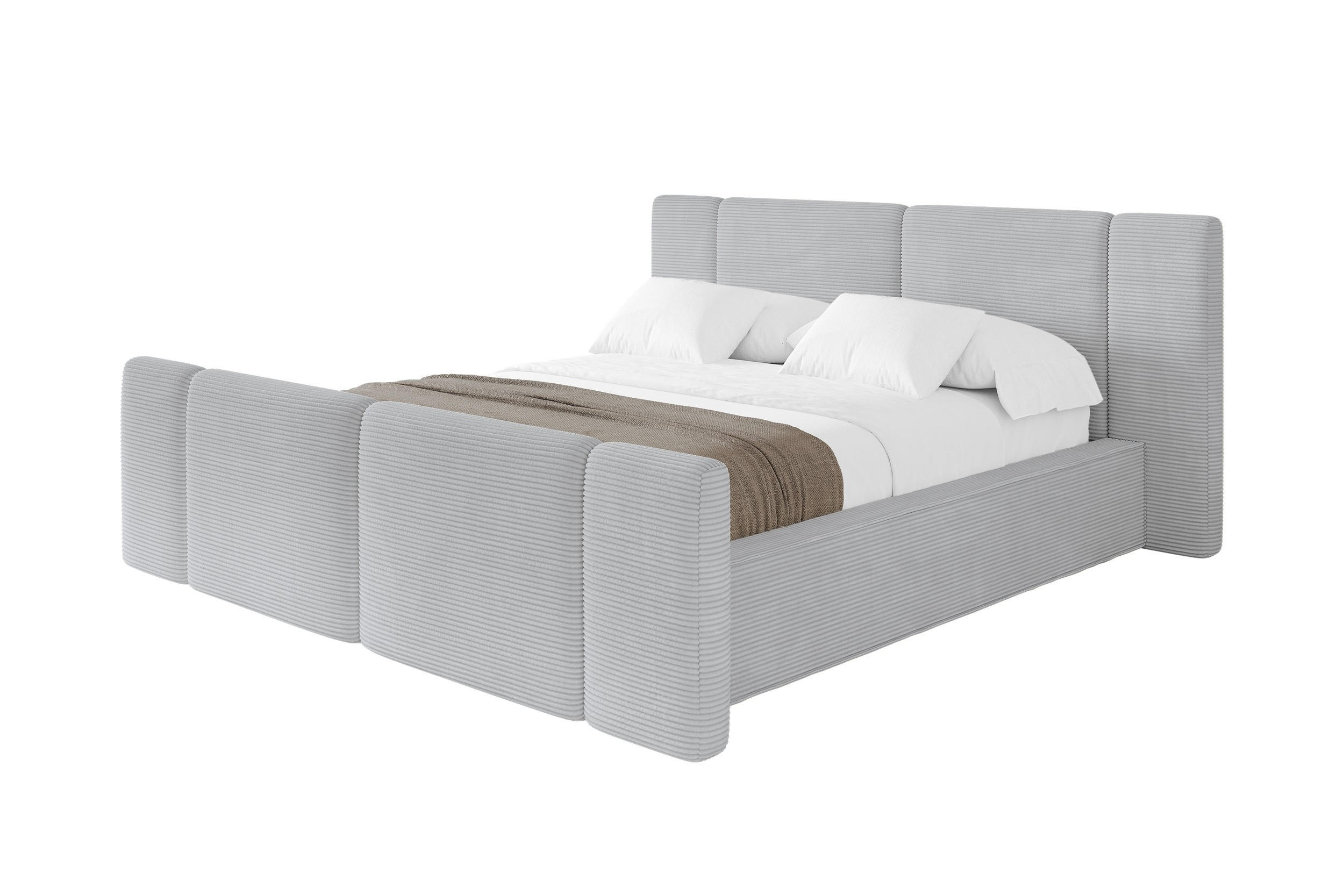 POLSTERBETT mit Bettkasten, Fußteil und Lattenrost, Boxbett ohne Matratze - RIVO-Z 140x200 Grau - Anthrazit, Holzwerkstoff/Textil (140/200cm) - ALTDECOR