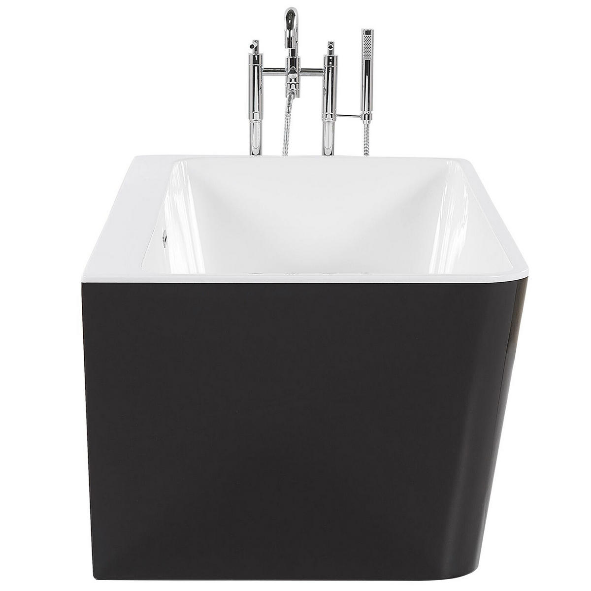 BADEWANNE 80x170x60 cm schwarz Hassel - Schwarz, Kunststoff (80/60/170cm) - Beliani