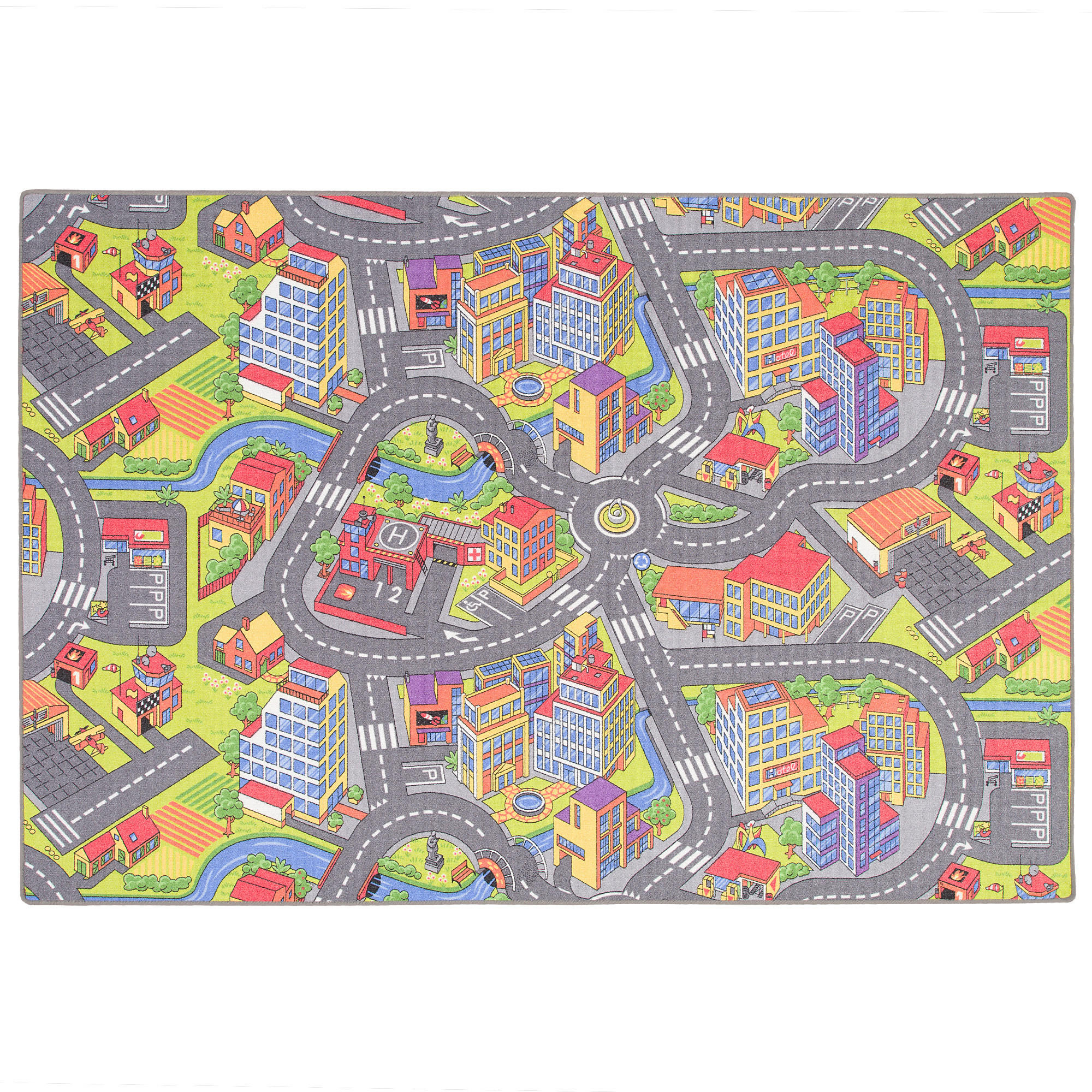 KINDER SPIEL TEPPICH LITTLE TOWN 3D - Multicolor, Textil (200/250cm) - Snapstyle
