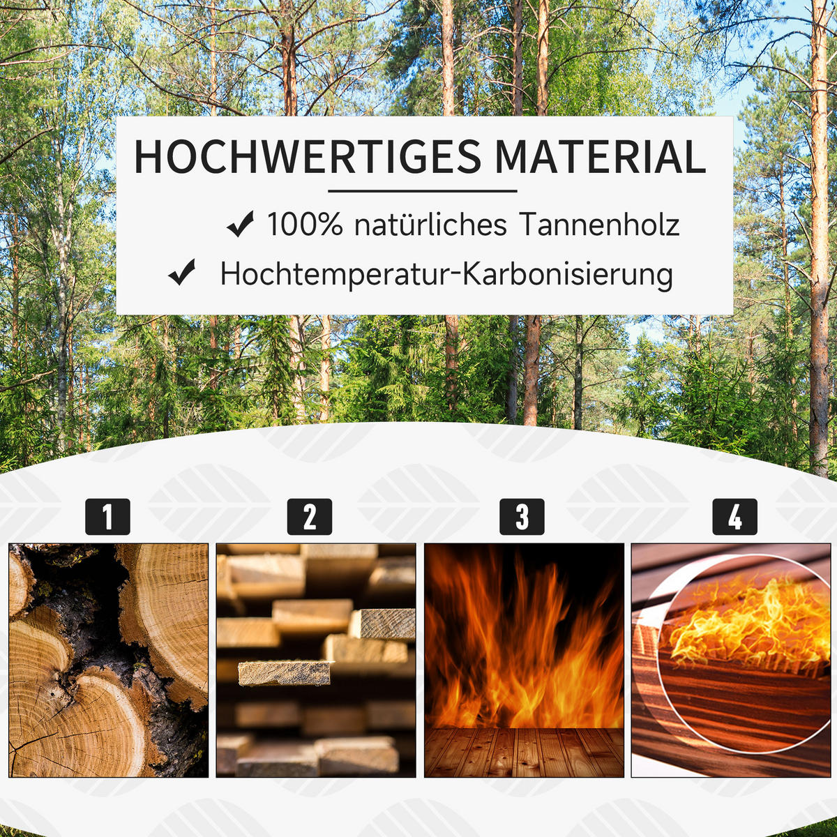 PFLANZENTREPPE Blumentreppe Blumenregal Pflanzregal, 5 Stufen, Tannenholz, Verkohlt - Dunkelbraun, Holz (37/93/80cm) - Outsunny