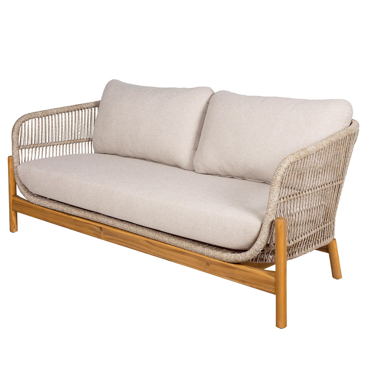 LOUNGECOUCH - Beige - Braun - Polyester - Stahl - 175 x 72 x 79 cm - Beige/Braun, Holz/Textil (175/72/79cm) - home24
