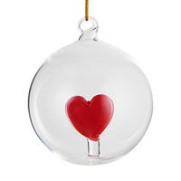 CHRISTBAUMKUGEL Hang On Herz - Transparent, Glas (8/8/9cm) - Butlers