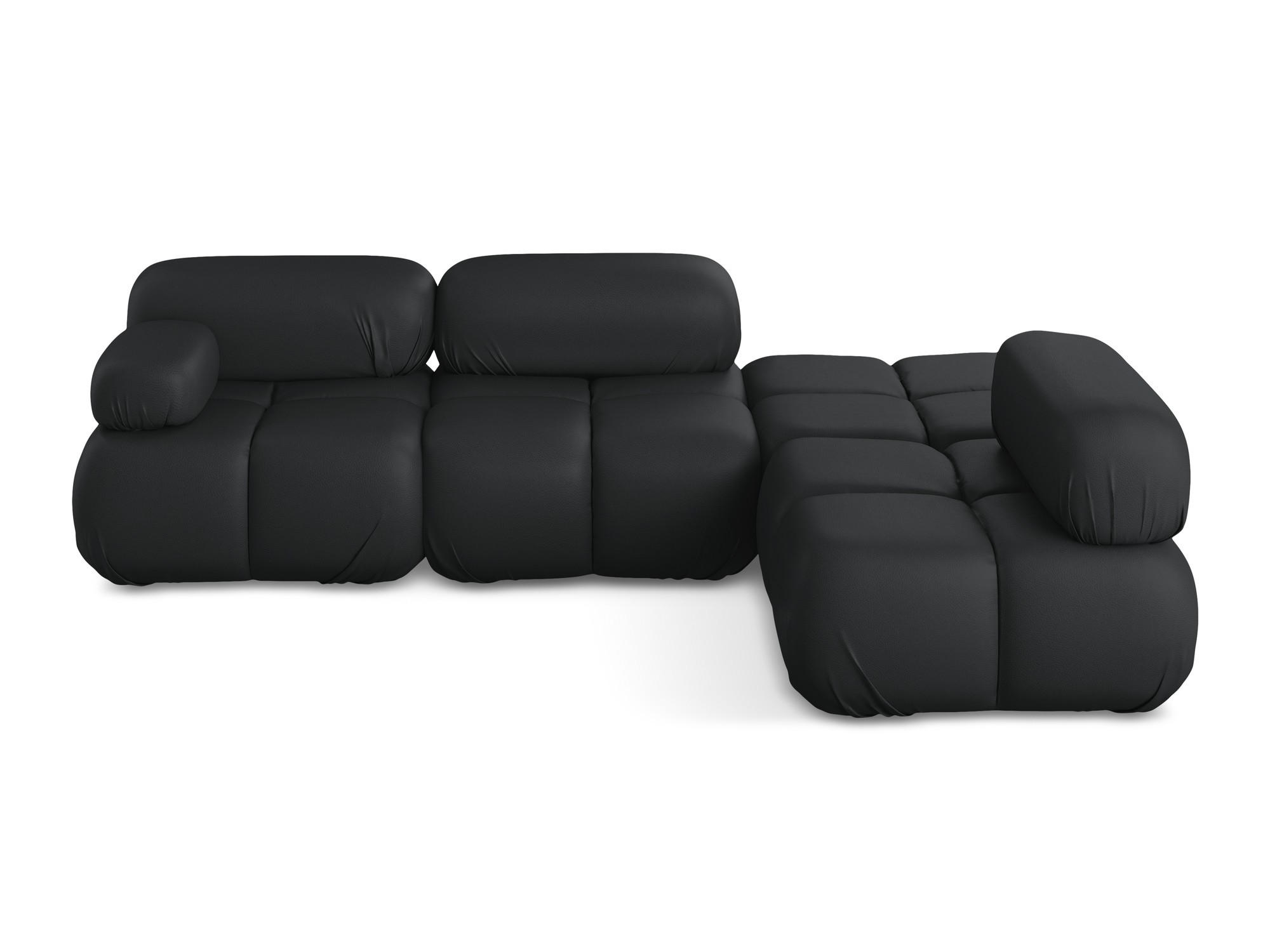 ECKSOFA Rechts Kunstleder Schwarz - Schwarz/Grau, Leder/Kunststoff (285/190cm) - Makamii