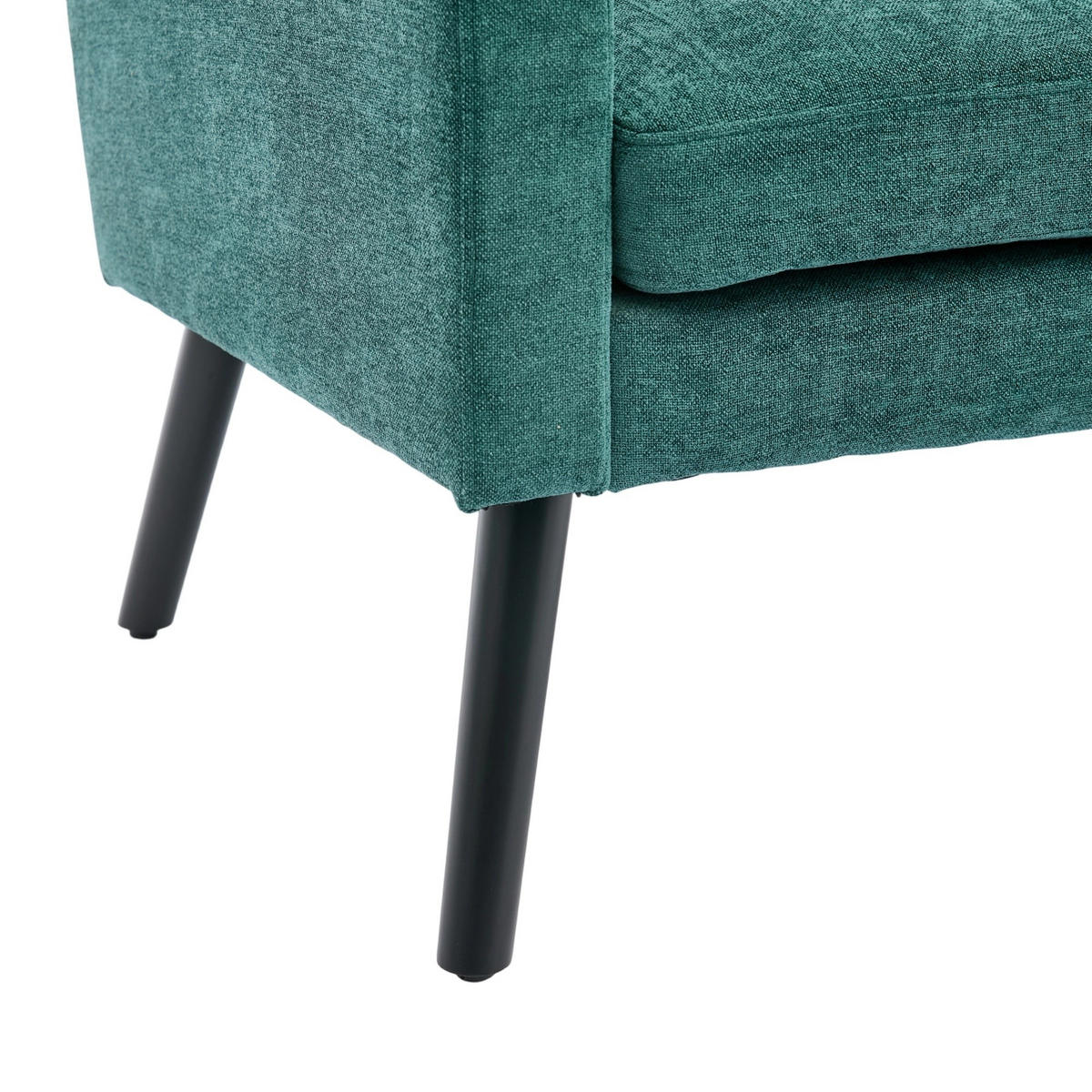 2-SITZER-SOFA Massivholz,dicke Schaumfüllung,Leinenstoff,Grün - Grün, Textil (119/88/75cm) - LVHOM