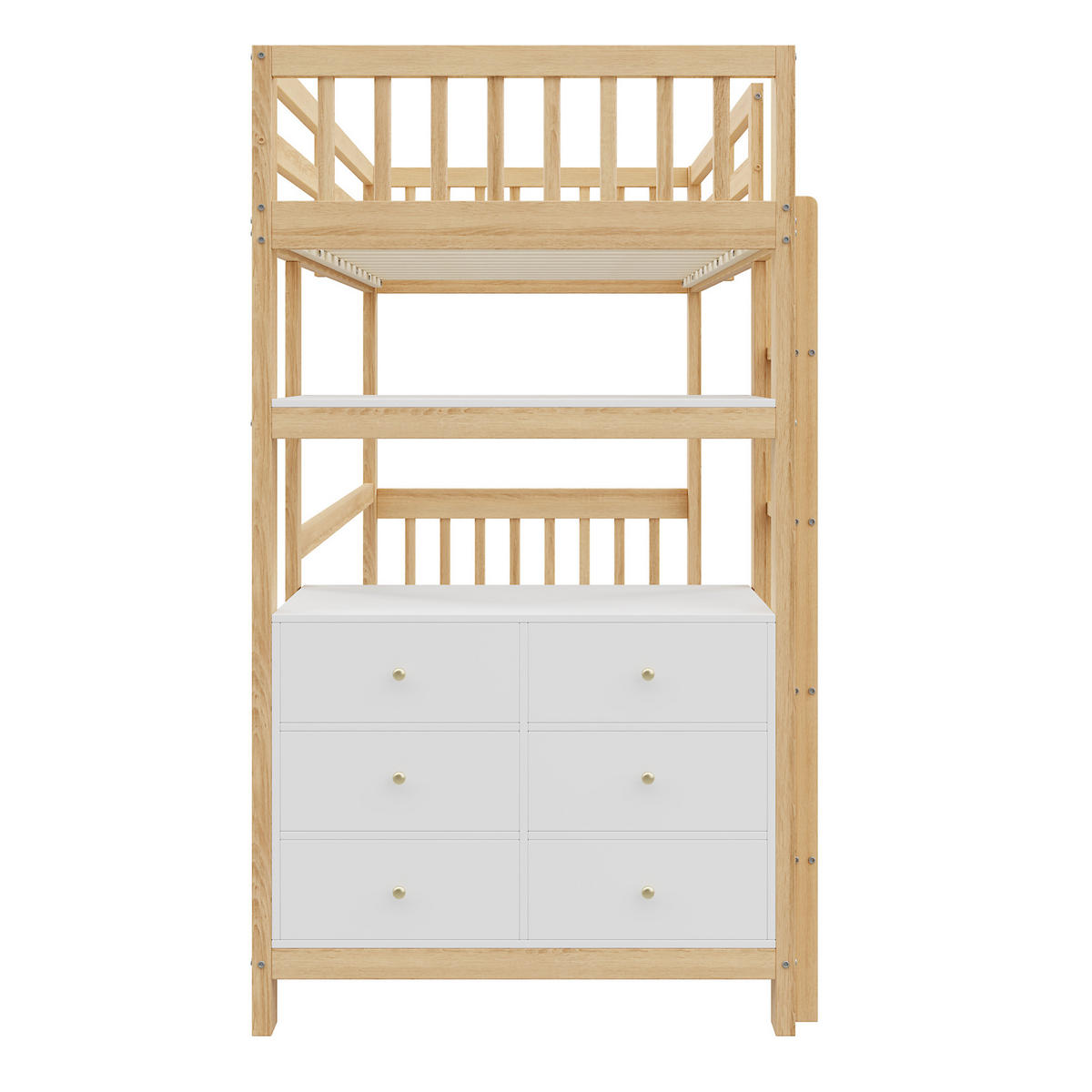 HOCHBETT 90/200 cm mit vertikaler Sicherheitsleiter und Schubladen - Naturfarben, Holz (90/200cm) - OKWISH