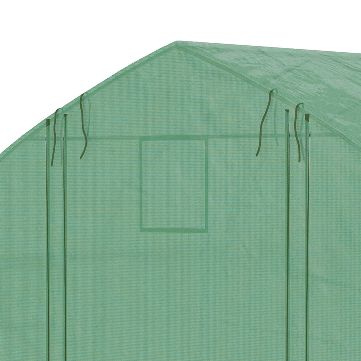 GEWÄCHSHAUS DE-11987 10,4 m² mit Tür & 7 Fenstern Grün - Grün, Kunststoff (300/200/347cm) - ComfortXL
