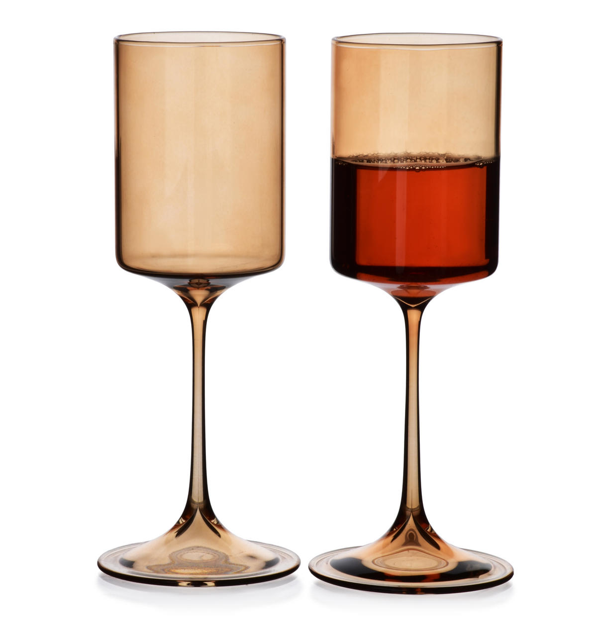 GLÄSER Romane 4er Set Honig 7x7x22 cm Glas - Honig, Glas - Mondex