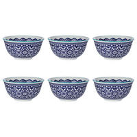 SCHALEN 6er-Set Ornaments 520 ml - Blau, Keramik (14/14/7cm) - Butlers