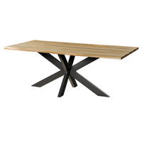 BAUMTISCH Mango 240x100x74 natur lackiert / Epoxid schwarz, Kreuzgestell anthrazit matt EPOXY - Braun, Holz (100/240/74cm) - Massivmoebel24