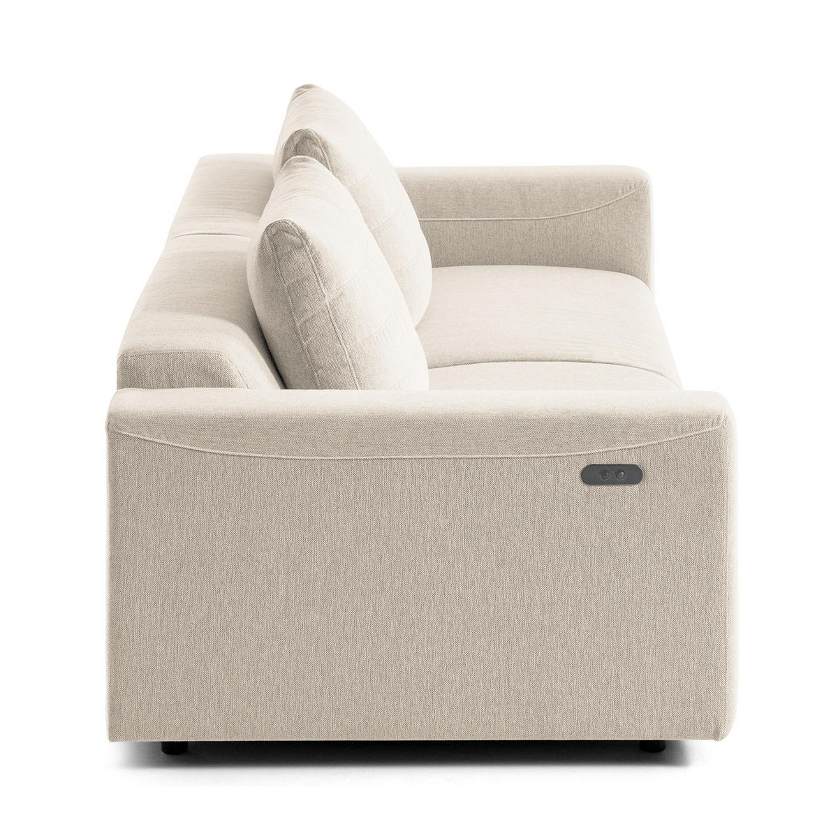 3-SITZER SOFA - Webstoff - Beige, Textil (233/83/100cm) - home24