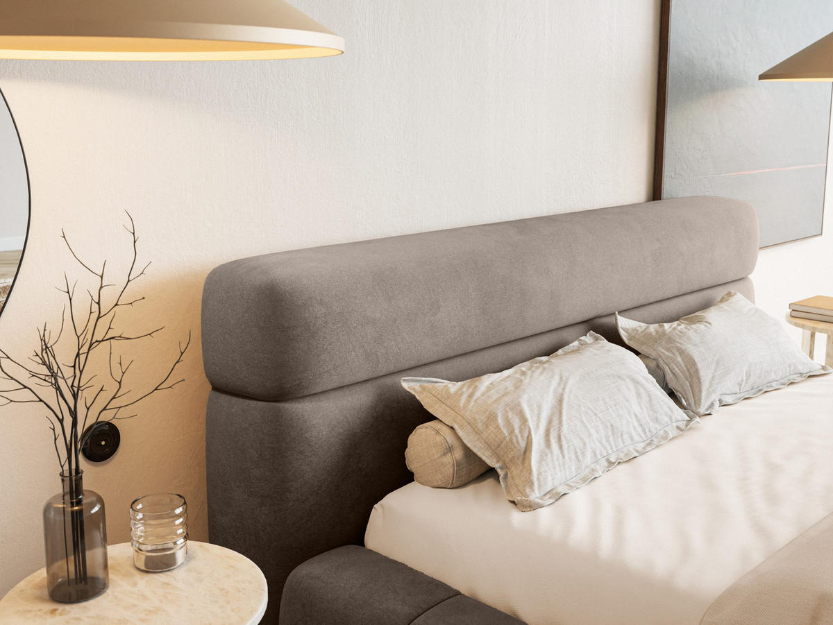POLSTERBETT Nuuk 200x200 cm, Taupe - Taupe, Textil (200/200cm) - Fedve