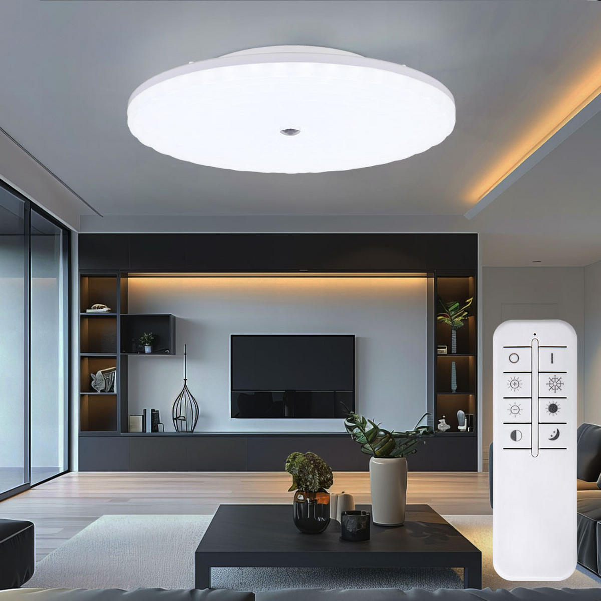 LED DECKENLEUCHTE Metall Acryl Weiß - Weiß, Metall (48.5/48.5/10cm) - Globo Lighting