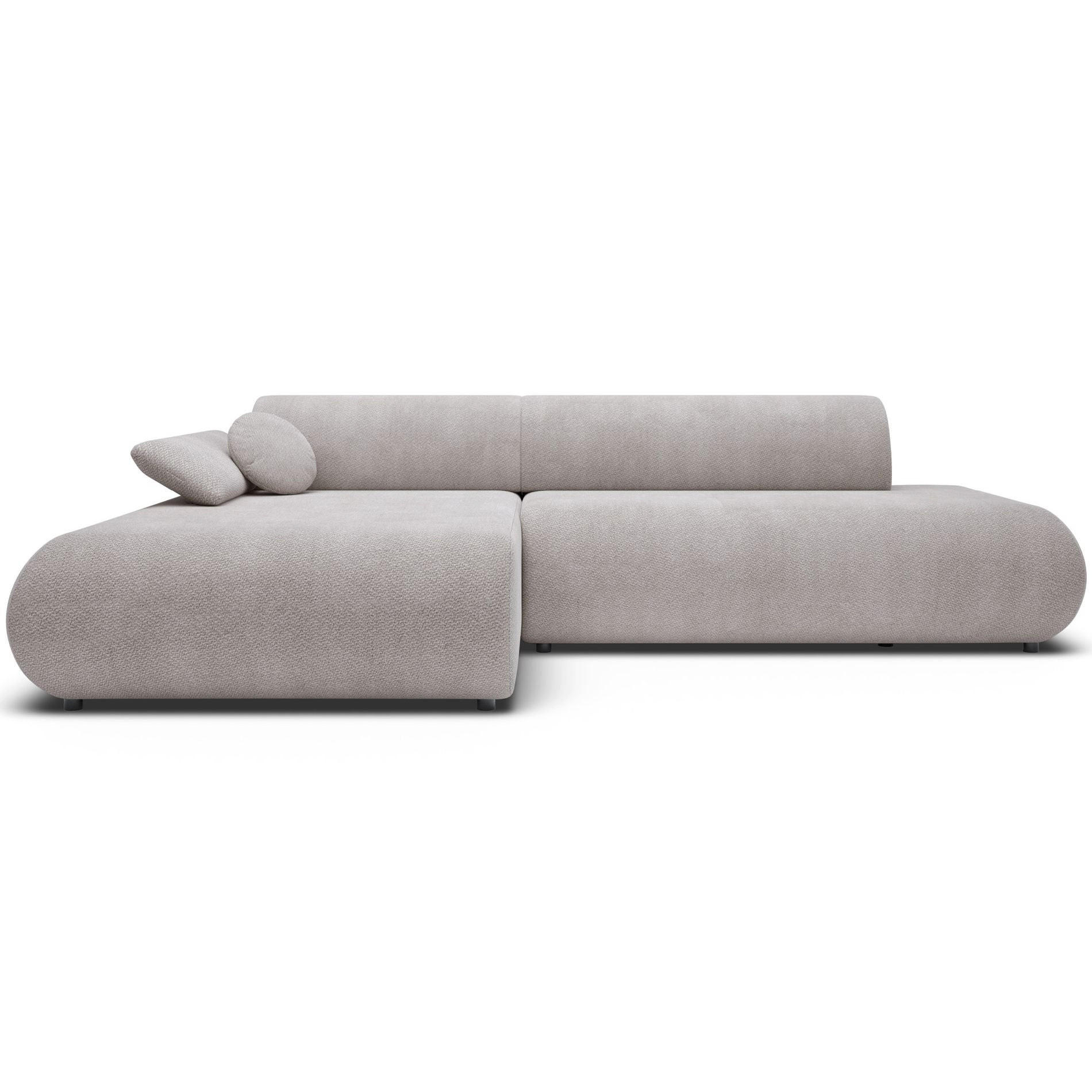 ECKSOFA Armone Hellgrau Chenille - Hellgrau/Schwarz, Kunststoff/Textil (286/173.5cm) - Selsey