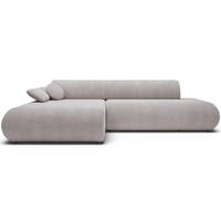 ECKSOFA Armone Hellgrau Chenille - Hellgrau/Schwarz, Kunststoff/Textil (286/173.5cm) - Selsey