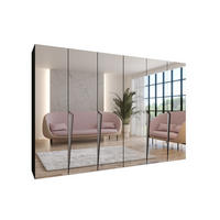 DREHTÜRENSCHRANK 202/300/52 6-türig - Beige/Schwarz, Holz/Metall (300/202/52cm) - Abiks Möbel