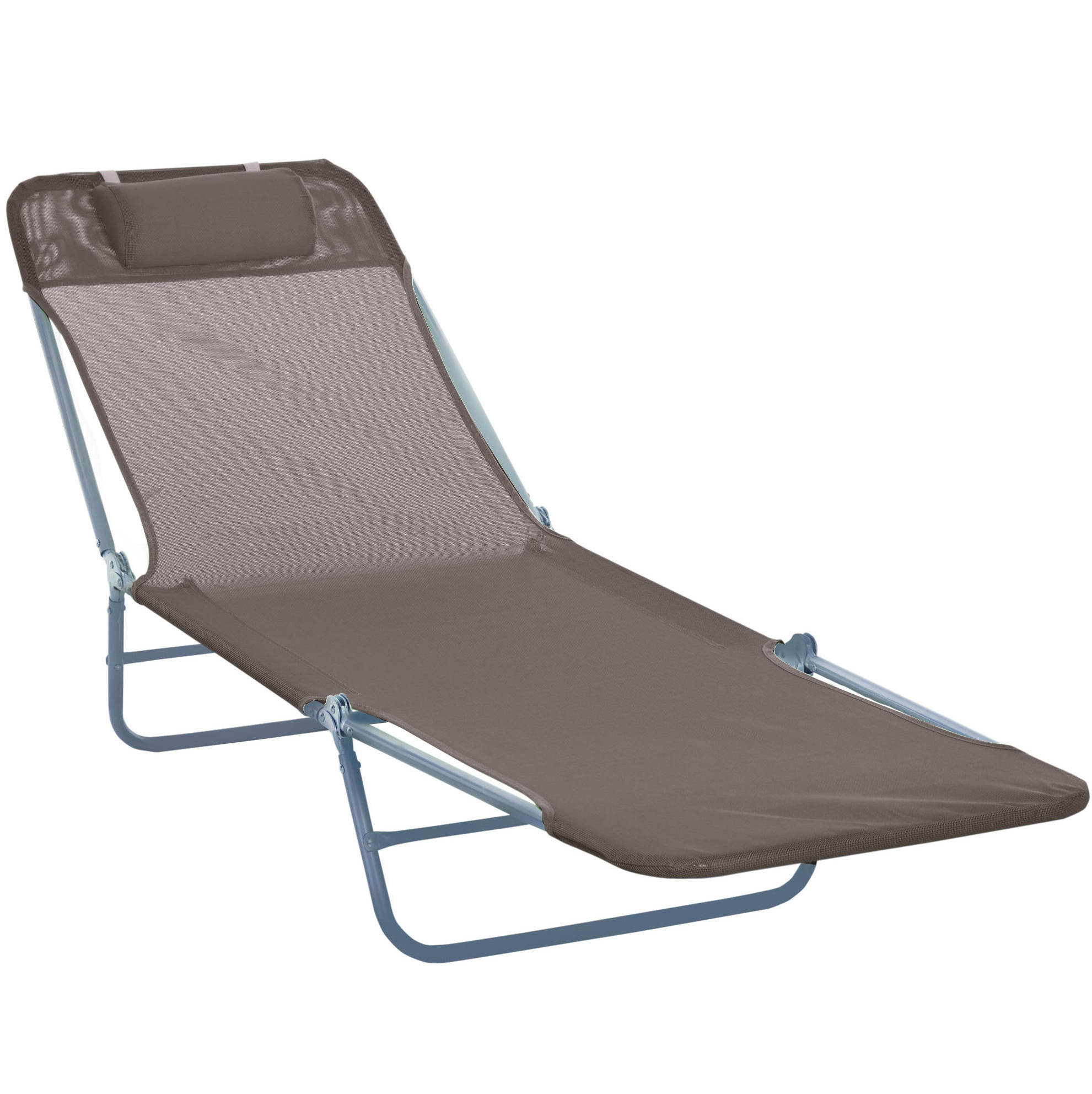 SONNENLIEGE aus Stahl 182x56x28 cm in Braun mit verstellbarer Rückenlehne - Braun, Metall (56/28/182cm) - Modfu