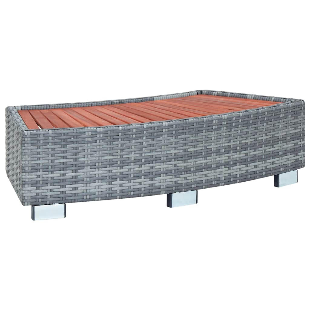 SPA-EINSTIEGSSTUFE Grau Poly Rattan 92/45/25 Cm - Grau, Kunststoff (45/25/92cm) - vidaXL