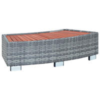 SPA-EINSTIEGSSTUFE Grau Poly Rattan 92/45/25 Cm - Grau, Kunststoff (45/25/92cm) - vidaXL