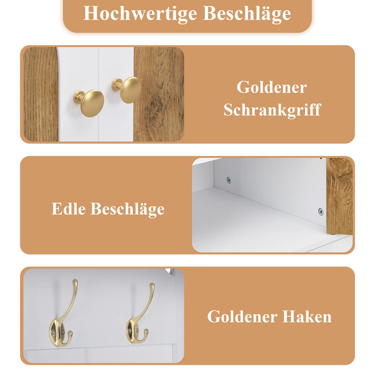 GARDEROBENSCHRANK multifunktional MDF Schuhregal Ablage Haken modern - Weiß, Holzwerkstoff (40/195/150cm) - FLIEKS