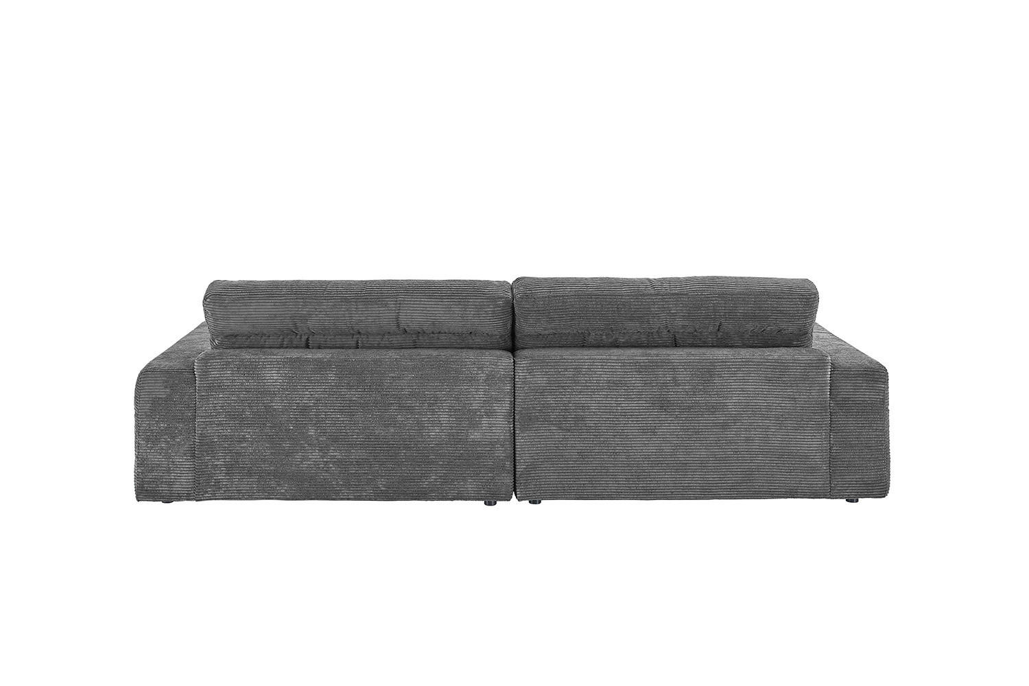 ECKSOFA LANA SOFA Grau Cord - Schwarz/Grau, Textil (296/205cm) - KAWOLA