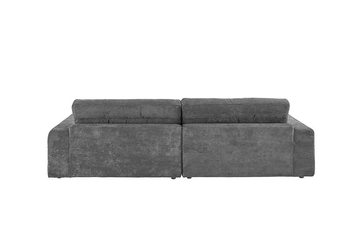ECKSOFA LANA SOFA Grau Cord - Schwarz/Grau, Textil (296/205cm) - KAWOLA