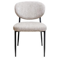 ESSZIMMERSTUHL Vajèn – Beige – Chenille – schwarzes Gestell – 2er-Set - Beige/Schwarz, Textil/Metall (48/80/57cm) - Giga Meubel