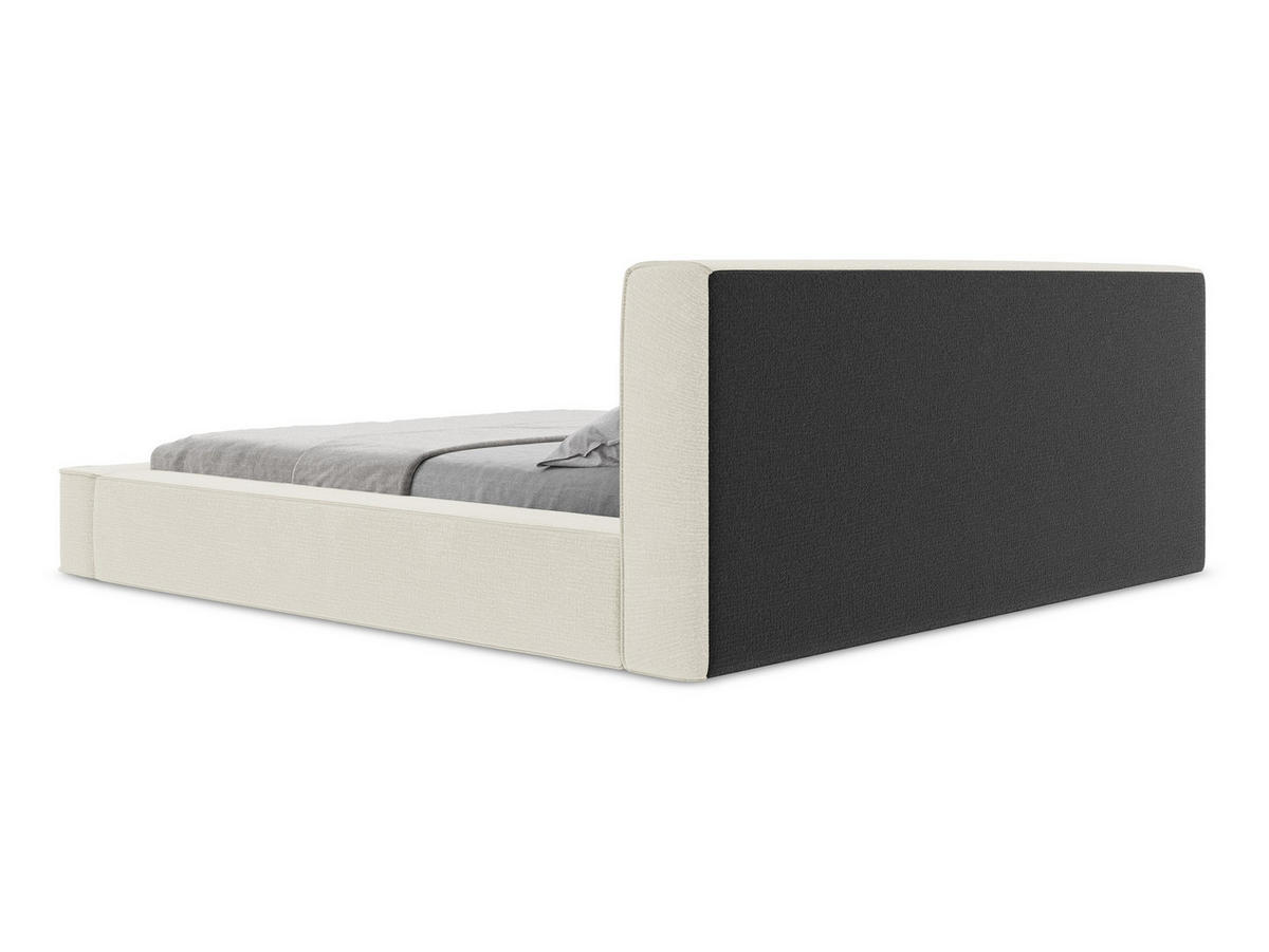 POLSTERBETT mit Bettkasten und Lattenrost 180x240 Beige - Beige/Schwarz, Kunststoff/Textil (140/200cm) - Makamii
