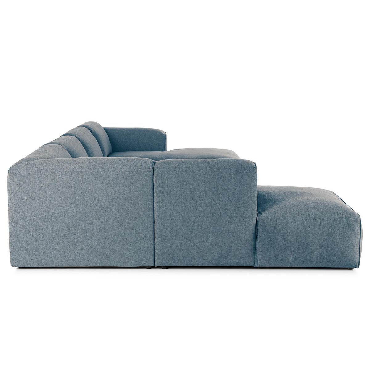 WOHNLANDSCHAFT mit Longchair - Blau/Schwarz, Kunststoff/Textil (325/71/235cm) - home24