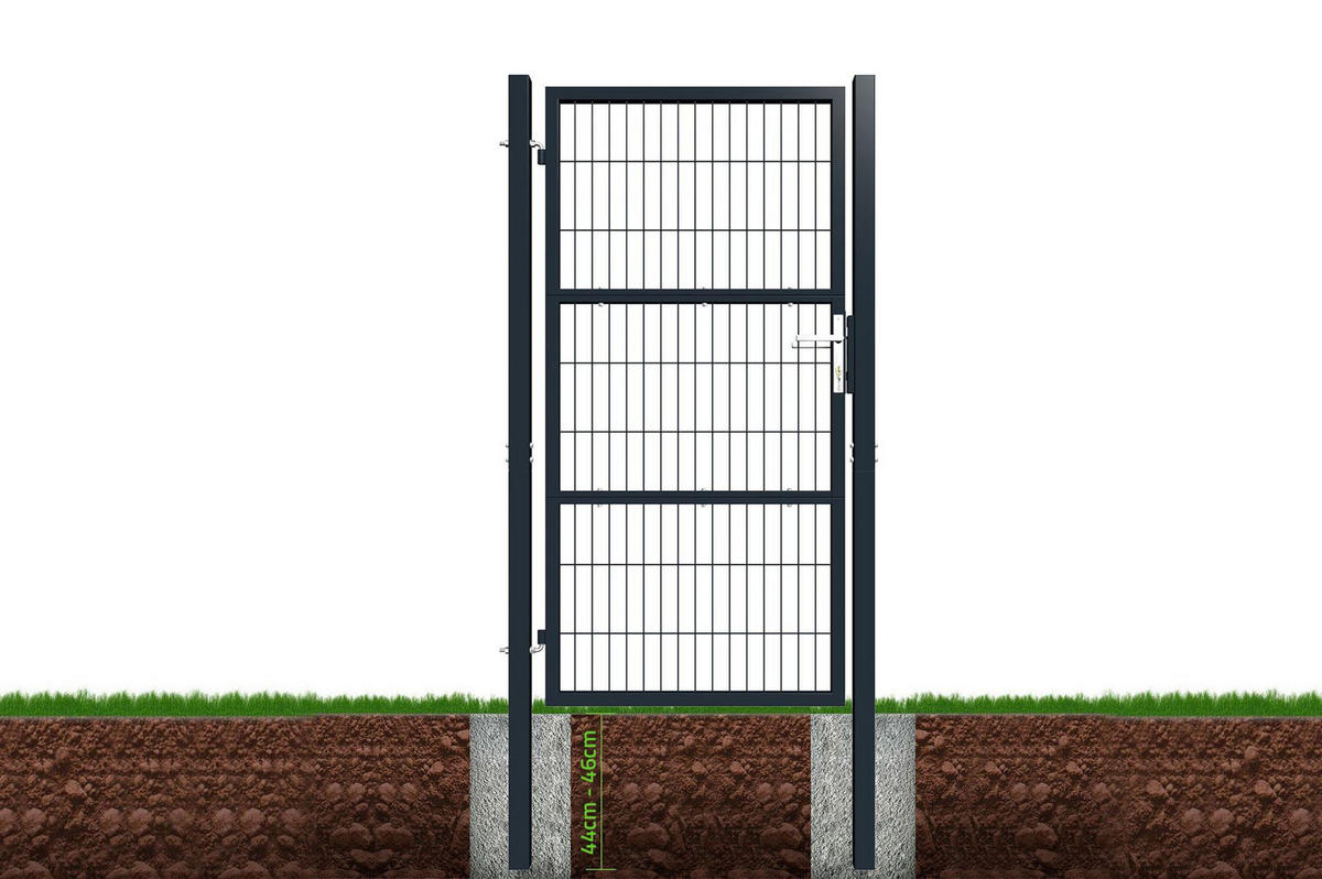 ZAUNTOR Razo grau 1m H.180cm Metall - Grau, Metall (106/186cm) - Casanoov