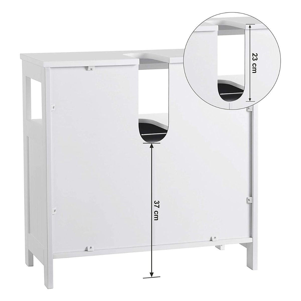 WASCHTISCHUNTERSCHRANK weiß 2 Türen 1 Nische L60cm - Weiß, Holzwerkstoff (30/60/60cm) - Calicosy