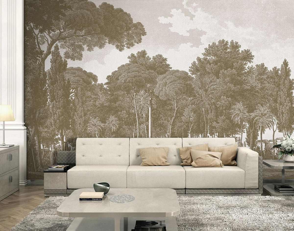 FOTOTAPETE Wald 424 x 280 cm - Gelb, Papier (424/280cm) - Sanders & Sanders