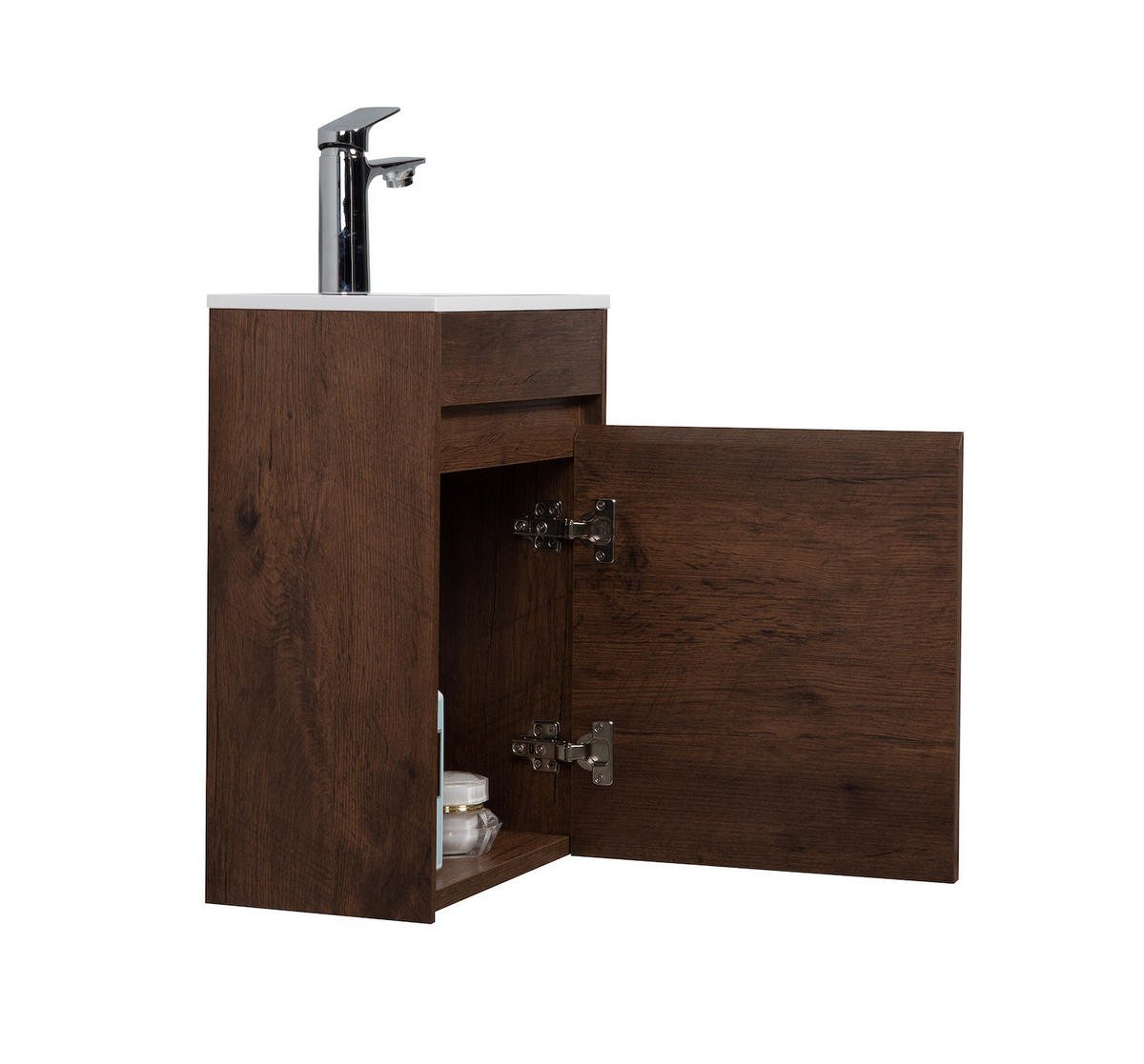 GÄSTE-WC-MÖBELSET Sinta 2 Teile Walnuss Braun - 40 x 22 x 54 cm - Walnussfarben/Braun, Holz (40/54/22cm) - Badplaats