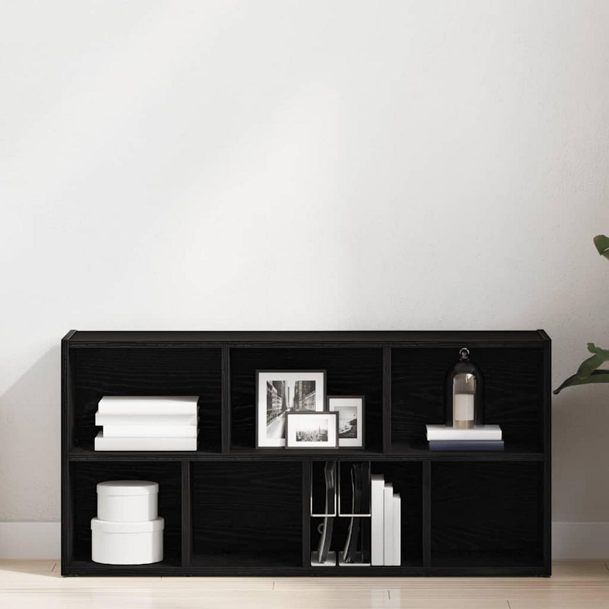 BÜCHERREGAL Schwarz Eichen-Optik 50/25/104 Cm Holzwerkstoff - Schwarz, Holzwerkstoff (25/104/50cm) - vidaXL