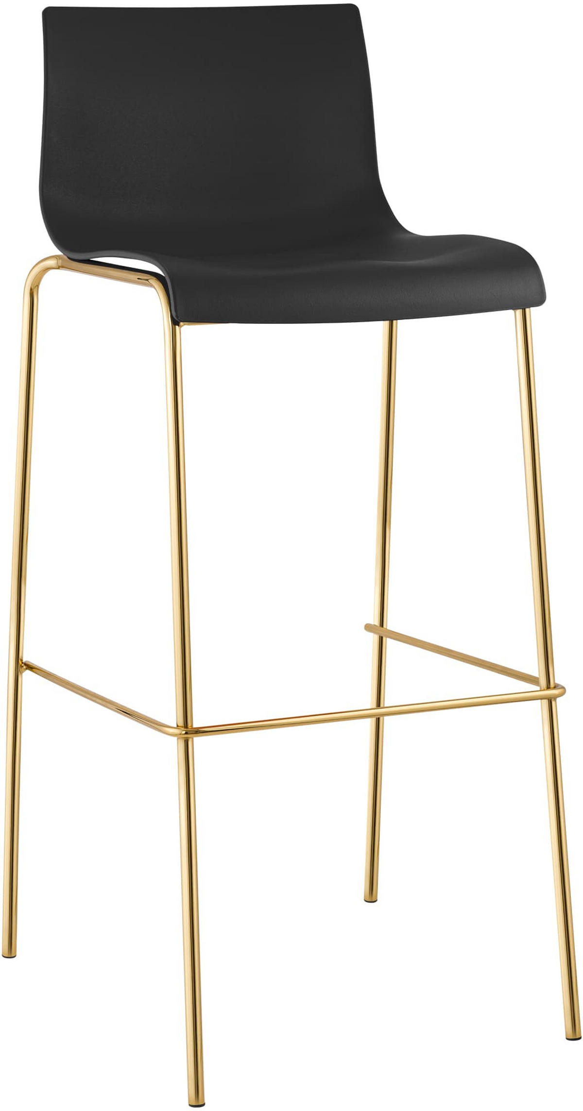 BARHOCKER Kunststoff Schwarz - Goldfarben/Schwarz, Kunststoff/Metall (43/100/48cm) - CLP