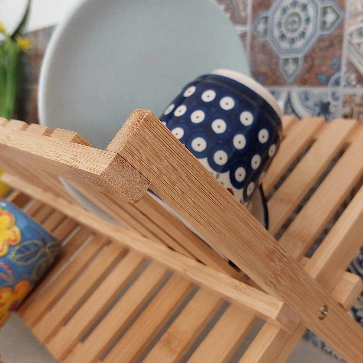 GESCHIRRTROCKNER Bambus Natur zweistufig klappbar 45×35×25 cm - Naturfarben, Holz (45/25/35cm) - Begryf