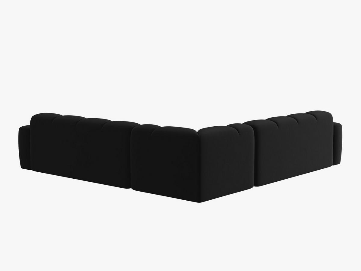 ECKSOFA Lisa aus Samt schwarz 5 Sitzplätze - Schwarz, Textil (310/310cm) - Micadoni