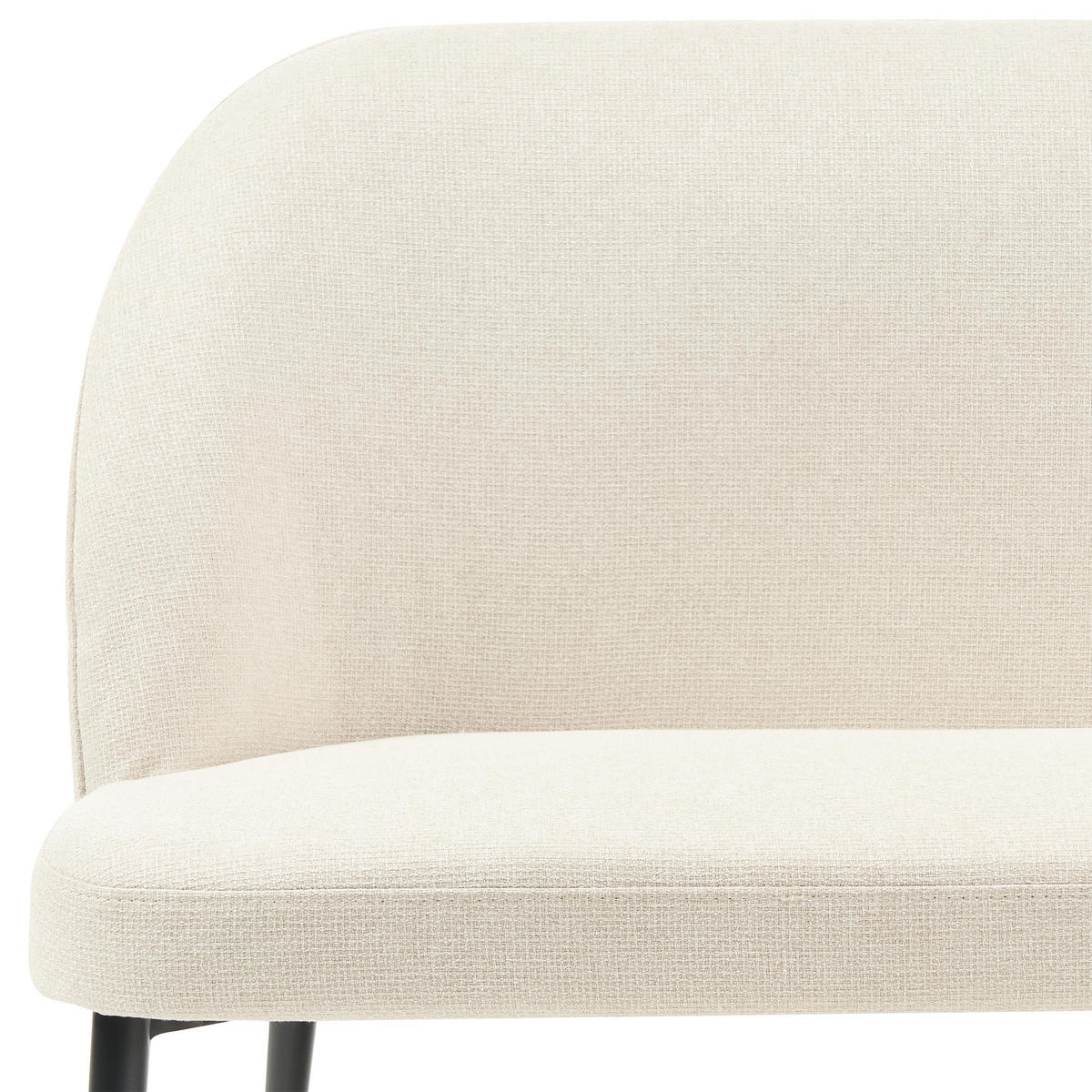 2-SITZER-KÜCHENSOFA hellbeige Osby - Beige/Schwarz, Textil (130/85/49cm) - Beliani