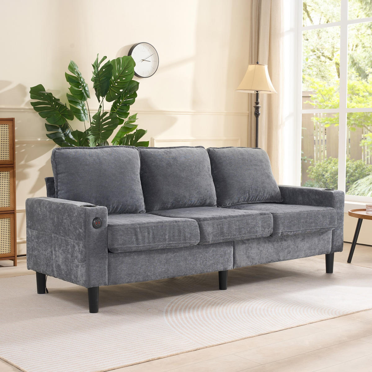 4-SITZER-SOFA Grau 202/137/80 cm - Grau, Textil (137/80/202cm) - Urban Meuble