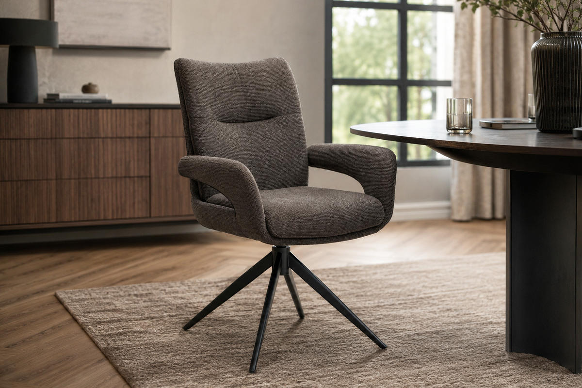 ESSZIMMERSTUHL Sinosa, Webstoff, Grau - Grau, Textil (64/87/63cm) - dasmöbelwerk