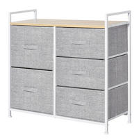 SCHUBLADENSCHRANK, Stoff+ Holz, Grau - Grau, Holzwerkstoff (29/77/83cm) - HOMCOM