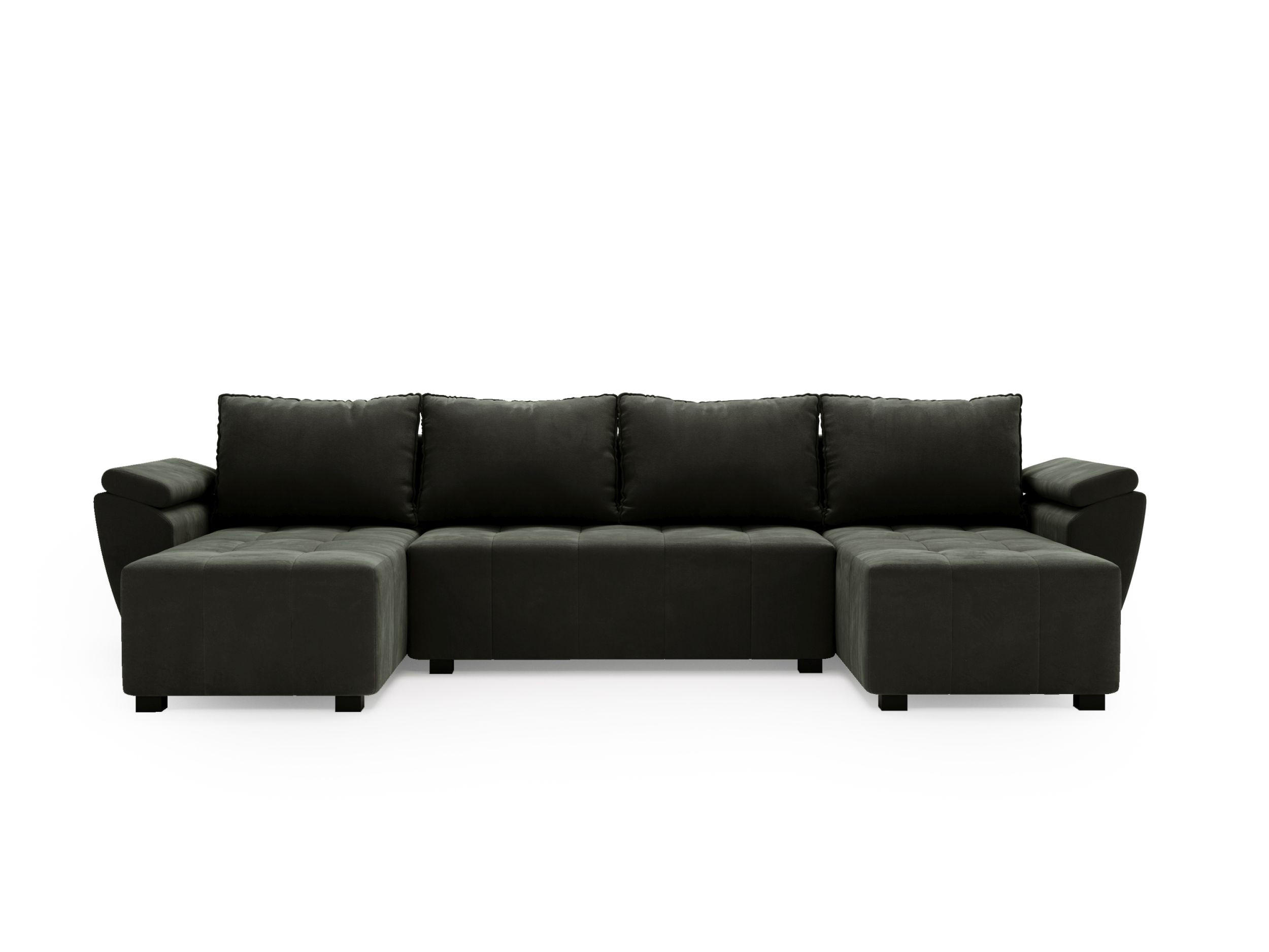 ECKSOFA ZEUS U Monolith 92 mit Schlaffunktion - Dunkelgrau, Textil (305/88/140cm) - Bedante