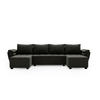 ECKSOFA ZEUS U Monolith 92 mit Schlaffunktion - Dunkelgrau, Textil (305/88/140cm) - Bedante