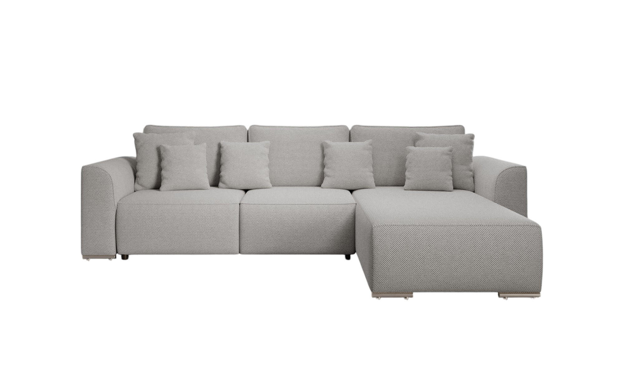 ECKSOFA GUSTO L Curio 80 Rechts mit Schlaffunktion - Grau, Textil (279/193cm) - Bedante