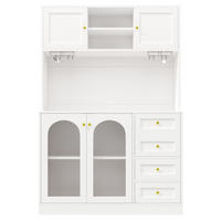 BUFFETSCHRANK Kombi Schwarz/Weiß 120/40/188 cm - Weiß, Holz (120/188/40cm) - PANGIVO