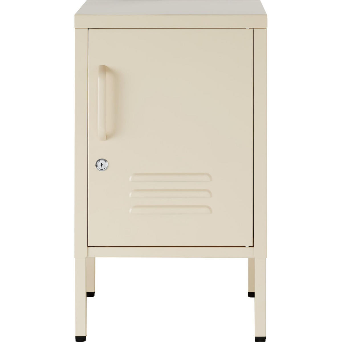 NACHTSCHRANK Baker, Kippschutz, höhenverstellbare Füße, creme - Creme, Metall (35/60.5/42.5cm) - tectake