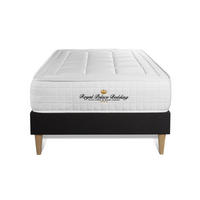 BETT Balmoral Memory-Schaum 90 x 190 cm h3 - Kit Bettgestell Schwarz - Beige/Schwarz, Holz (90/190cm) - ROYAL PALACE BEDDING