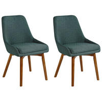 ESSZIMMERSTUHL 2er-Set Polsterbezug Grün Melfort - Grün, Holz/Textil (49/82/58cm) - Beliani